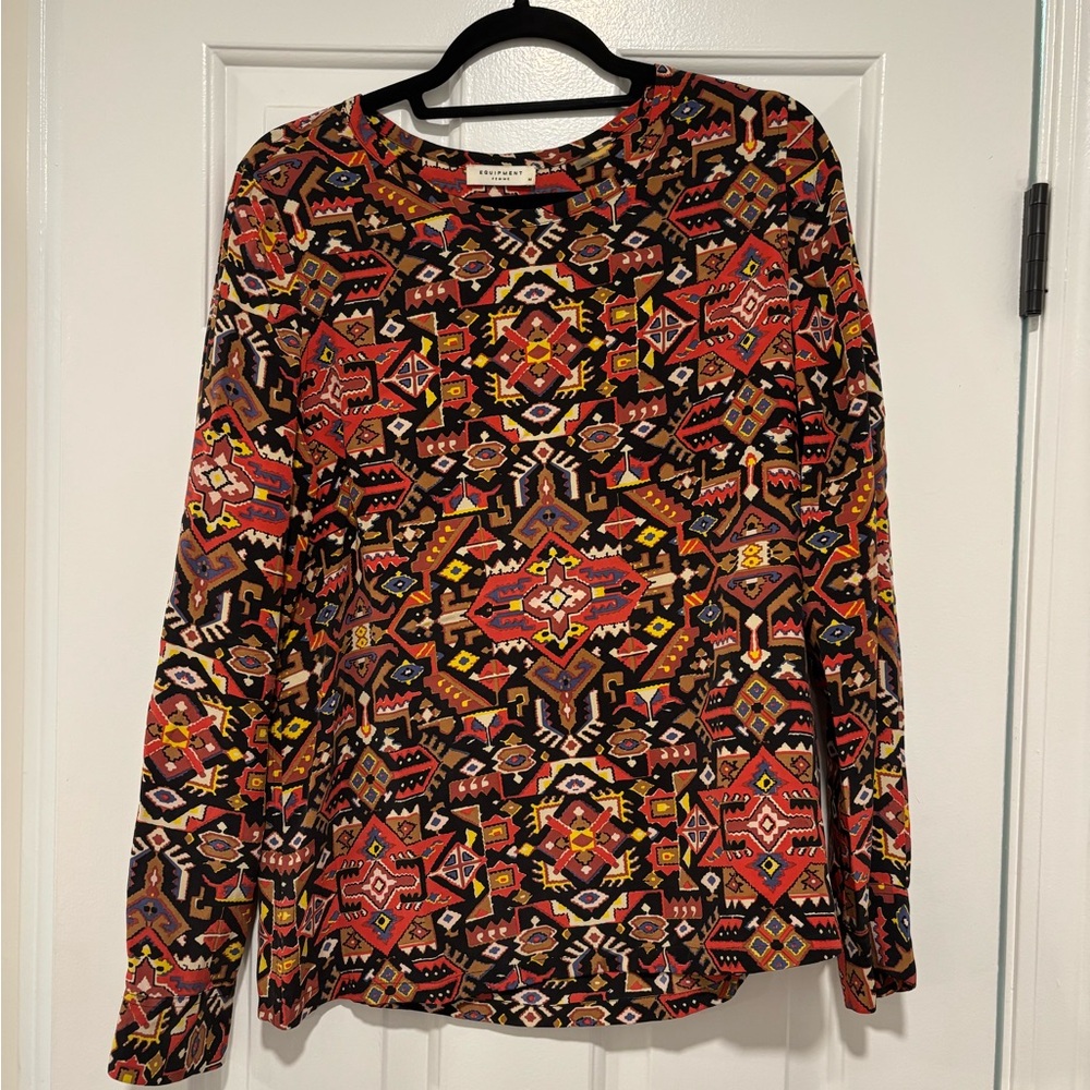 Equipment Aztec Silk Blouse size M